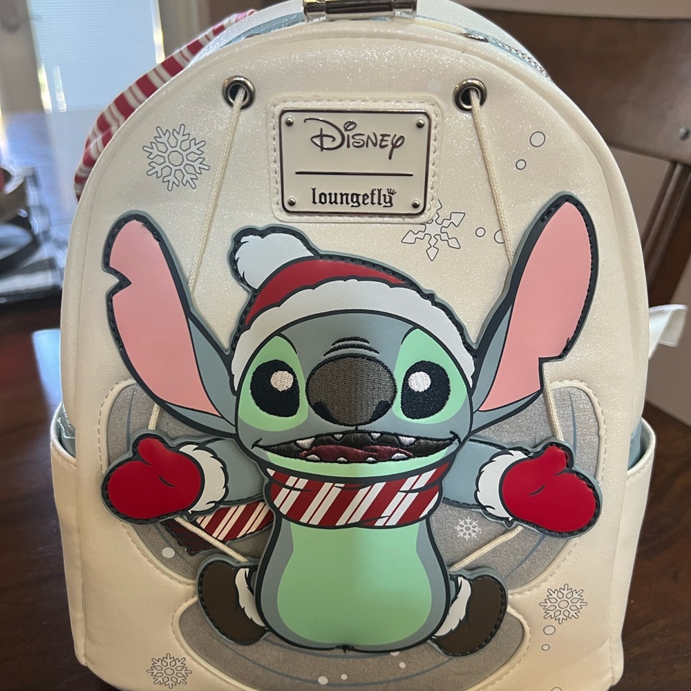 Loungefly Cream and Blue Holiday Backpack